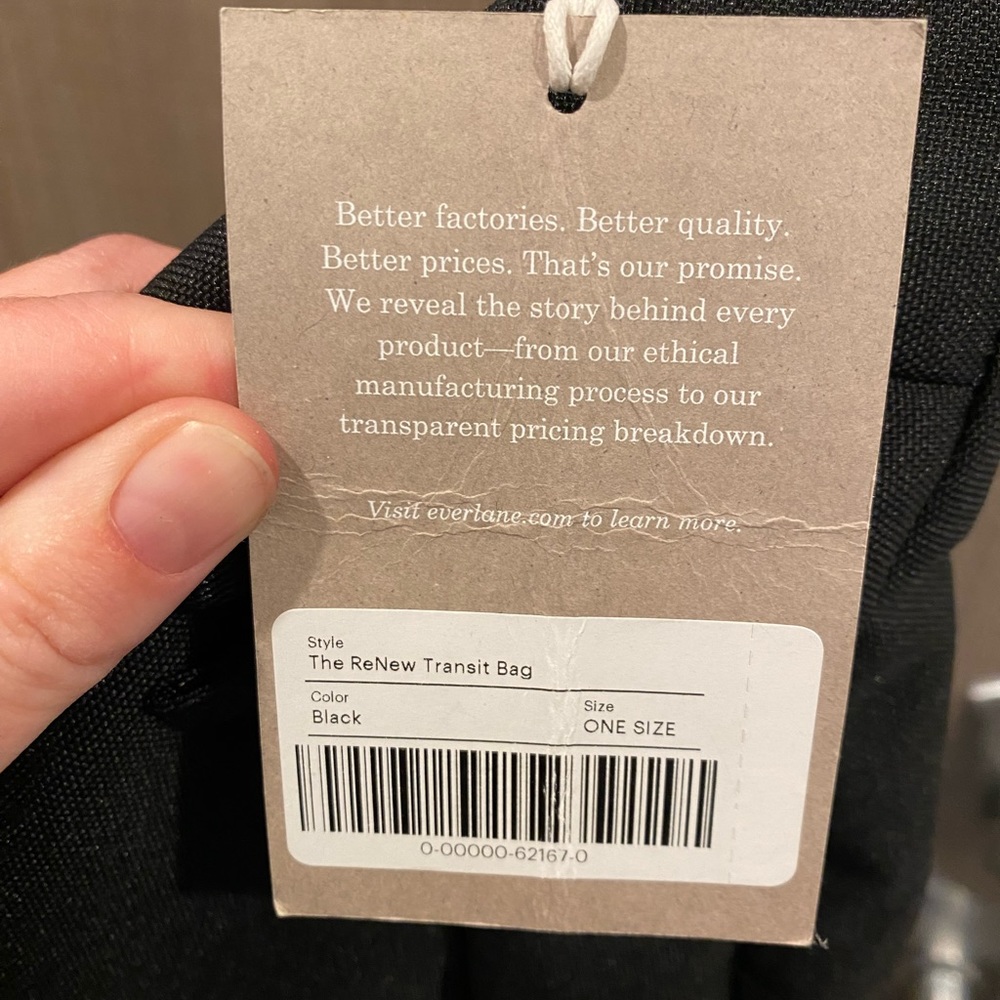 New, black, Fanny pack everlane “the renew transit bag” one size